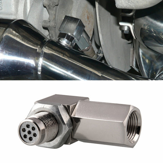 90 Degree Car Oxygen Sensor Spacer Engine Light CEL Check Bung Mini Catalytic Converter M18 x 1.5, 90 Degree