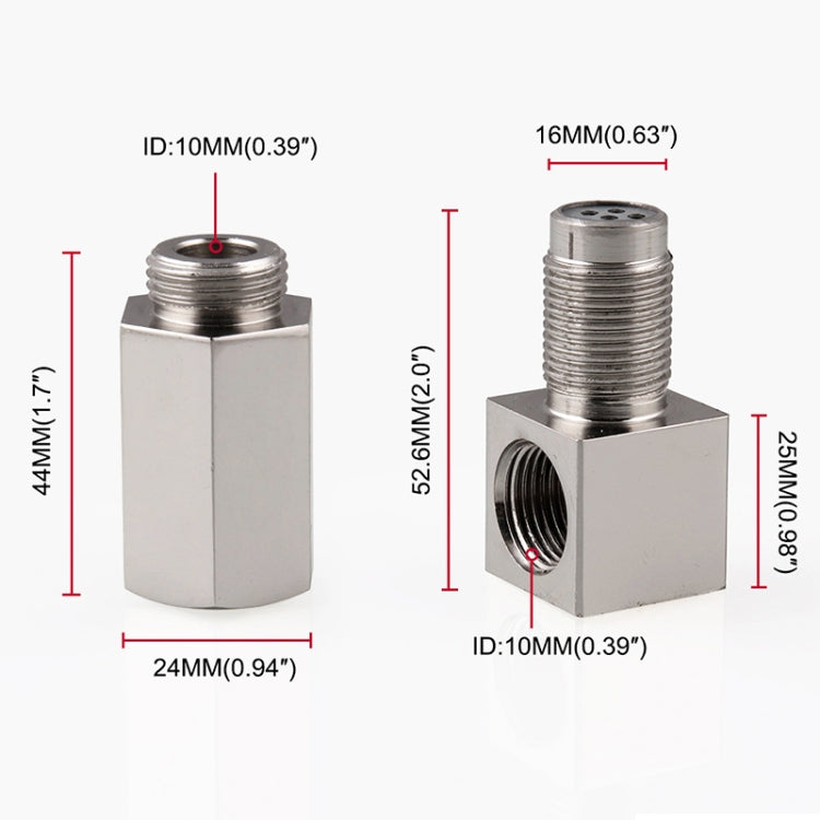 90 Degree Car Oxygen Sensor Spacer Engine Light CEL Check Bung Mini Catalytic Converter M18 x 1.5, 90 Degree