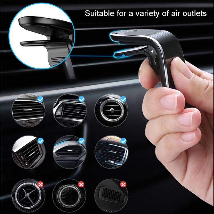 ⁧حامل هاتف محمول بمنفذ هواء مغناطيسي معدني للسيارة⁩, Air Outlet Mobile Phone Holder