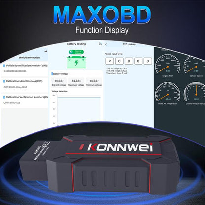 ⁧جهاز فحص نظام السيارة الكامل KONNWEI MAXOBD، أداة تشخيص أعطال OBD2، قراءة رموز الأعطال⁩