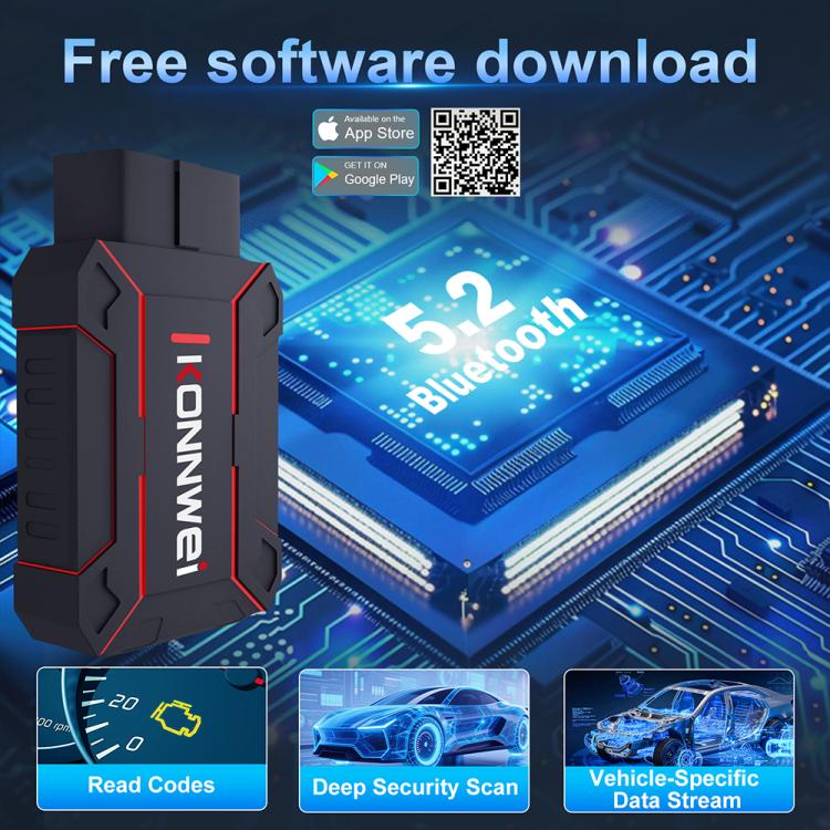 ⁧جهاز فحص نظام السيارة الكامل KONNWEI MAXOBD، أداة تشخيص أعطال OBD2، قراءة رموز الأعطال⁩