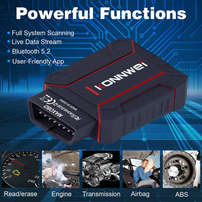 ⁧جهاز فحص نظام السيارة الكامل KONNWEI MAXOBD، أداة تشخيص أعطال OBD2، قراءة رموز الأعطال⁩