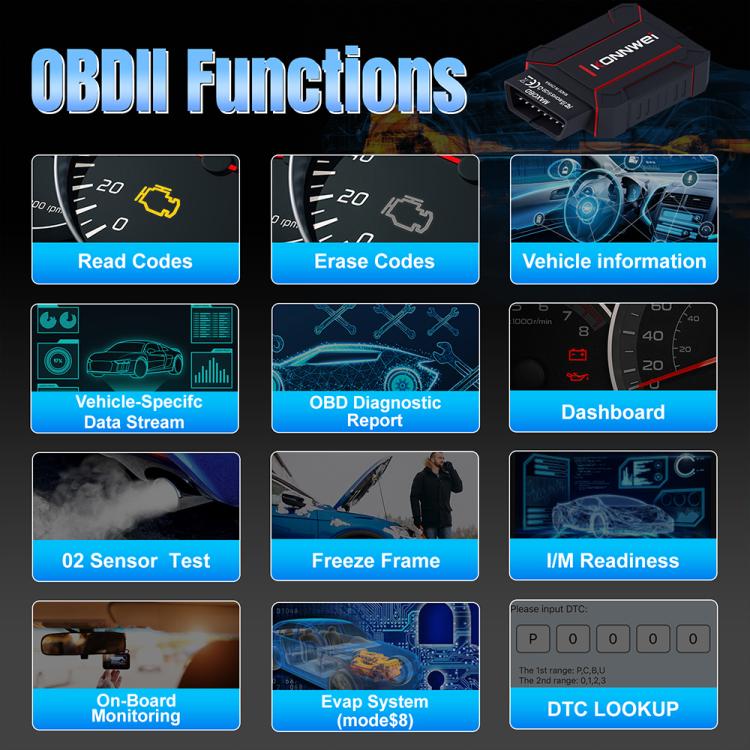 ⁧جهاز فحص نظام السيارة الكامل KONNWEI MAXOBD، أداة تشخيص أعطال OBD2، قراءة رموز الأعطال⁩