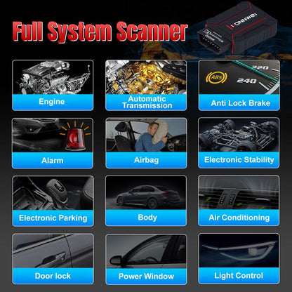 ⁧جهاز فحص نظام السيارة الكامل KONNWEI MAXOBD، أداة تشخيص أعطال OBD2، قراءة رموز الأعطال⁩