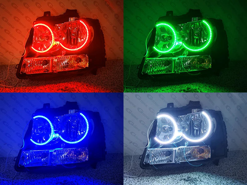 For Chevrolet Avalanche Suburban Tahoe 2007 - 2013 2014 Bluetooth App Multi-Color Ultra Bright RGB Led Angel Eyes Kit Halo Rings