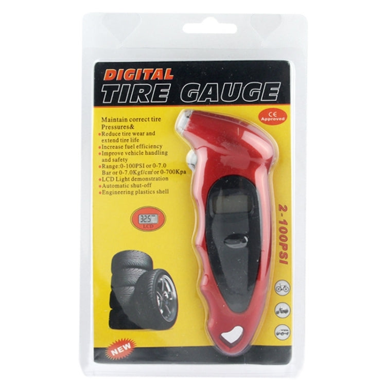 Digital Tire Gauge with LED Flash light, Pressure Range: 0-100PSI, 0-100PSI