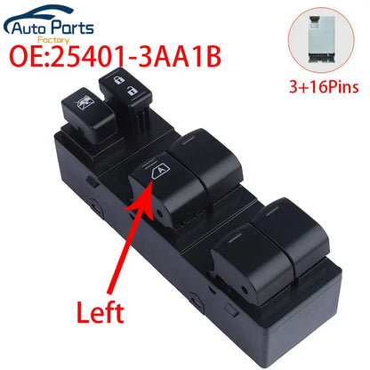 New Front Left Power Window Switch For Nissan Versa Note 2012-2019 25401-3AA1B 254013AA1B 25401-3AA2B 1S14439