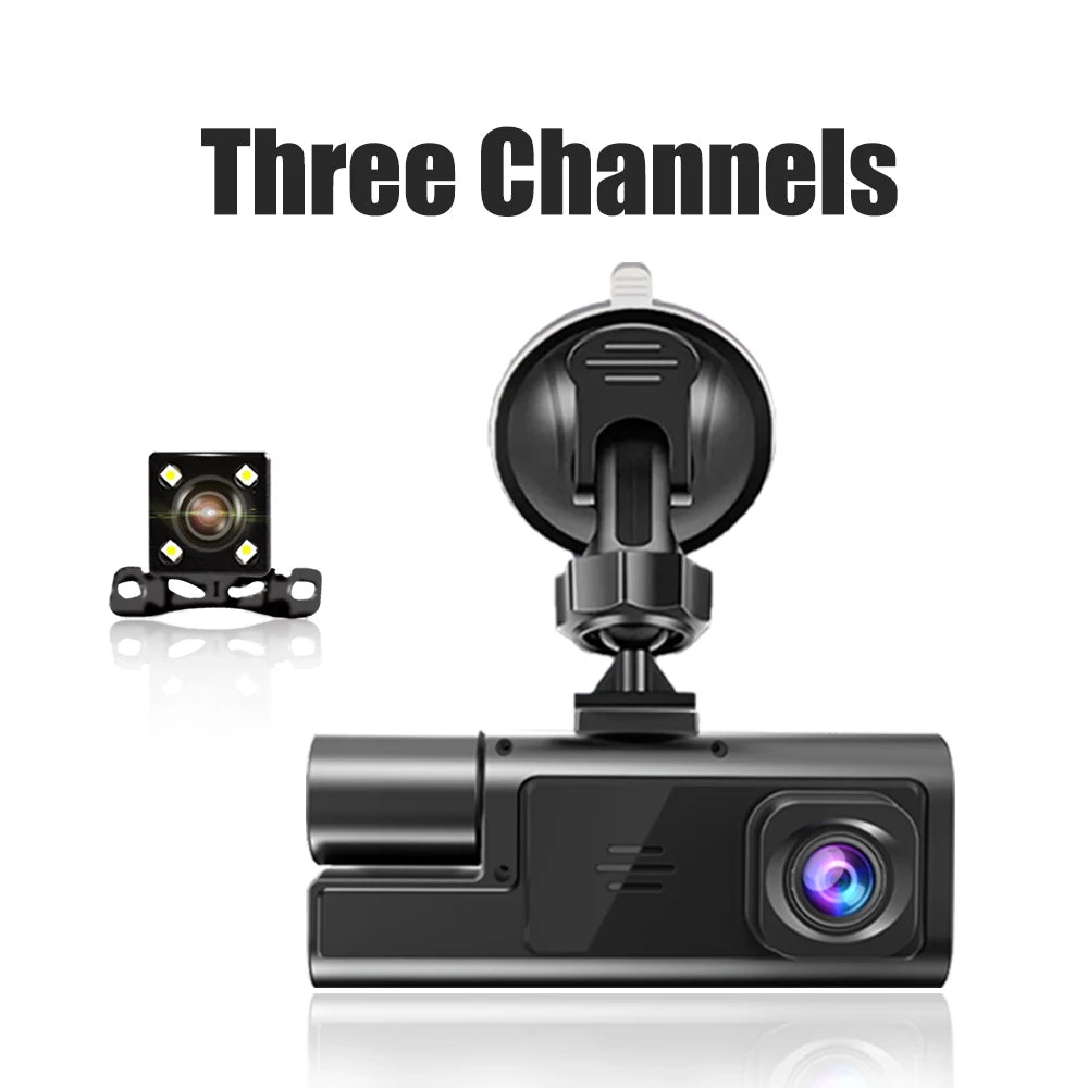 Dash Cam For Cars WIFI 3 Channels FHD 1080P Car DVR Driving Recorder Wide Angle Loop Recording Night Vision G-Sensor Tachograph