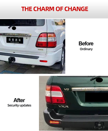 Car Rear Bumper ReflectorFor light For Lexus LX470 For Toyota Land Cruiser 1998-2007 LED Brake Tail Lights turn signal lamp