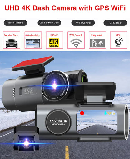 Dash Cam 4K UHD Recording Car Camera DVR Night Vision