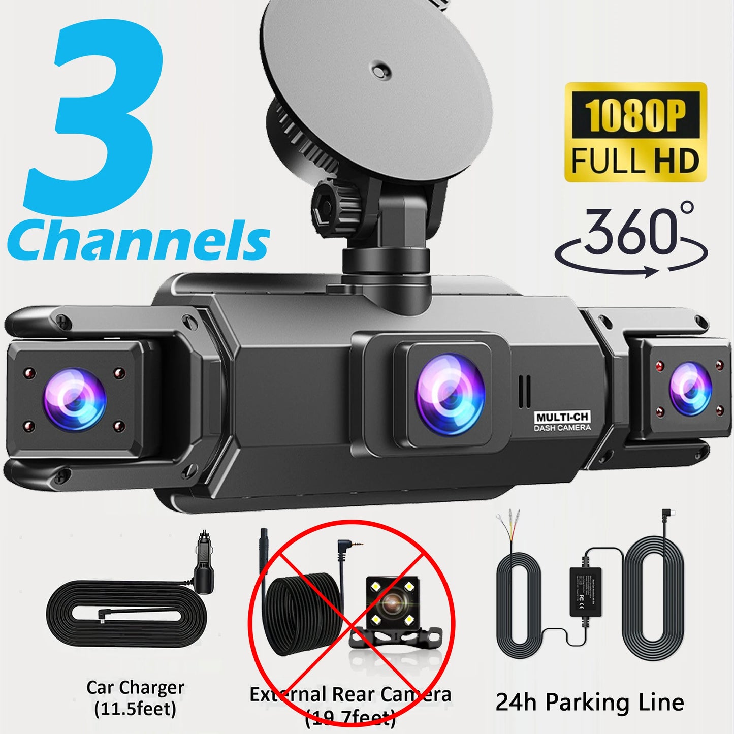 Dash Cam WiFi 4K Car Camera DVR Video Recorder Dual Front Rear HDR Night Vision Voice Control Parking Monito Dash Camera for Car