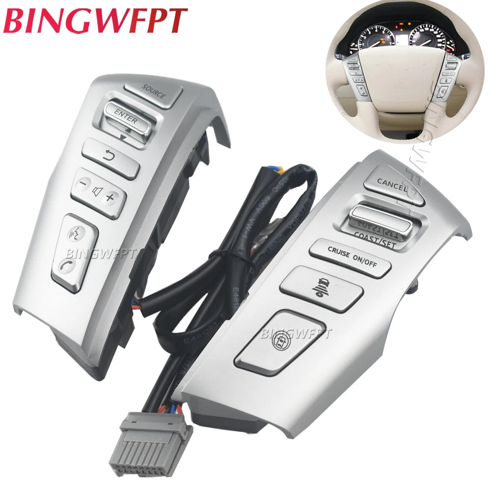 Car Steering Wheel Control Button Cruise Volume Phone Switch For Nissan PATROL Y62 2012-2018 Infiniti QX56 QX80