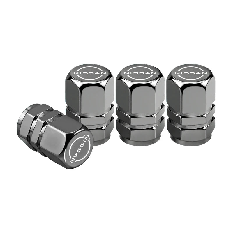 4Pcs Auto Metal Wheel Tire Valve Caps Stem Case For Nissan X-trail Qashqai Note Juke Sentra Patrol Navara Micra Car Accessories