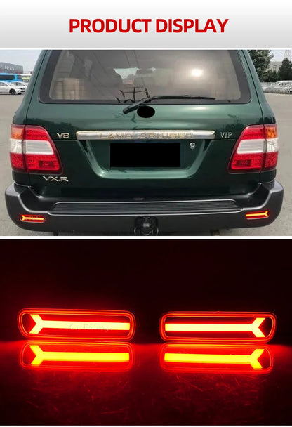 Car Rear Bumper ReflectorFor light For Lexus LX470 For Toyota Land Cruiser 1998-2007 LED Brake Tail Lights turn signal lamp