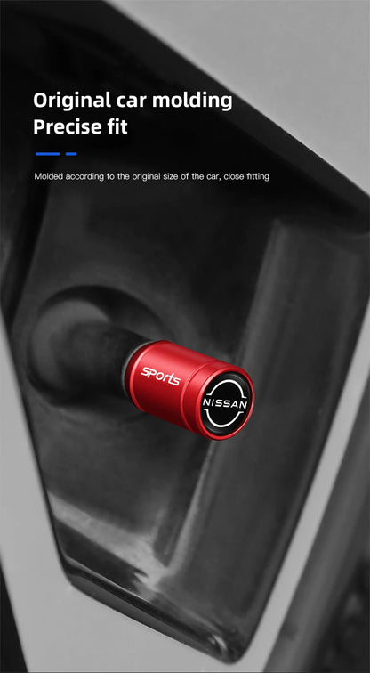 4Pcs Auto Metal Wheel Tire Valve Caps Stem Case For Nissan X-trail Qashqai Note Juke Sentra Patrol Navara Micra Car Accessories