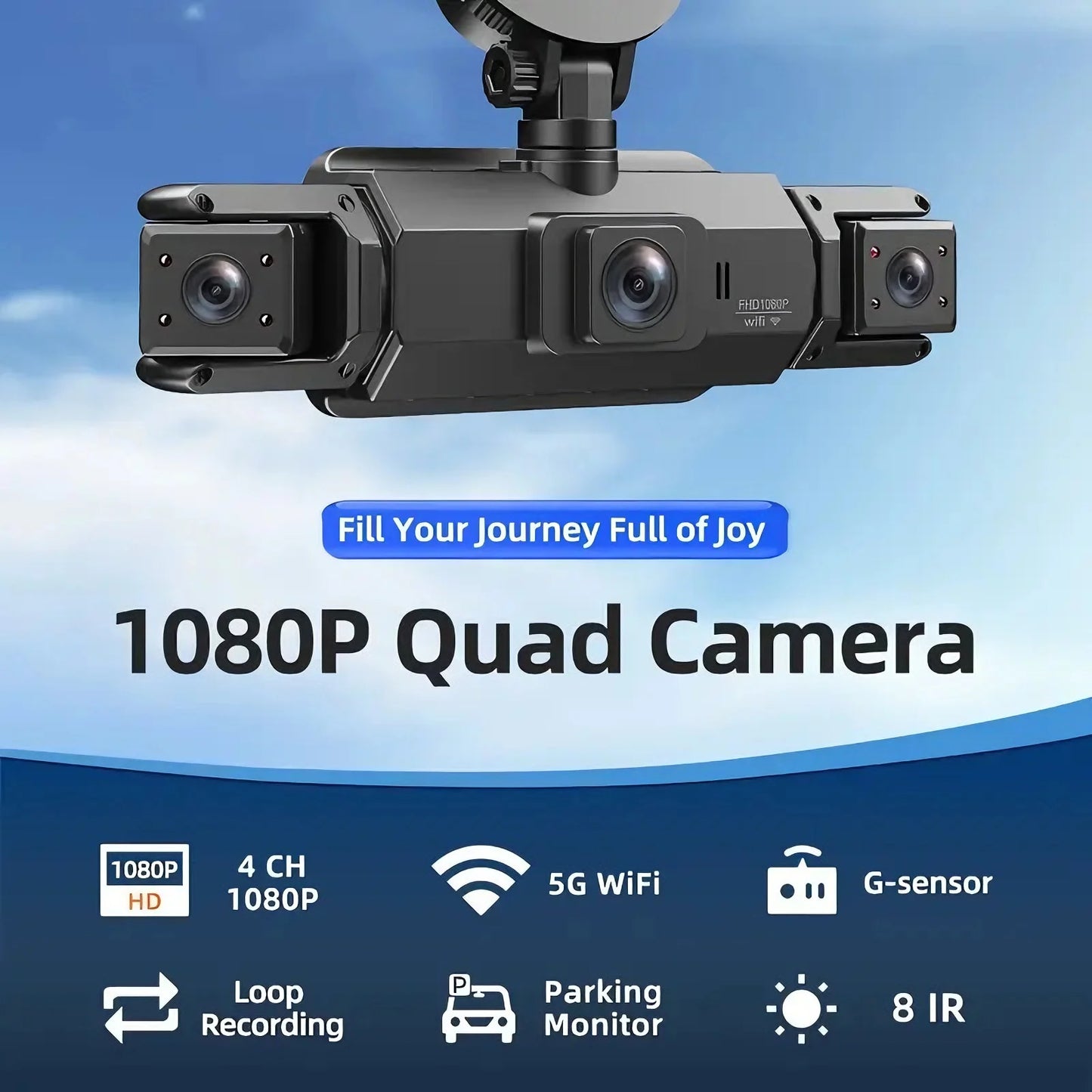 Dash Cam WiFi 4K Car Camera DVR Video Recorder Dual Front Rear HDR Night Vision Voice Control Parking Monito Dash Camera for Car