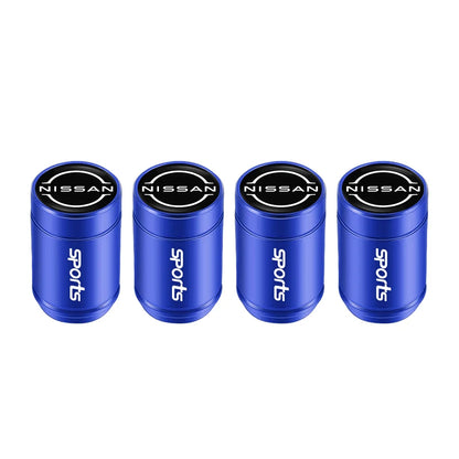 4Pcs Auto Metal Wheel Tire Valve Caps Stem Case For Nissan X-trail Qashqai Note Juke Sentra Patrol Navara Micra Car Accessories