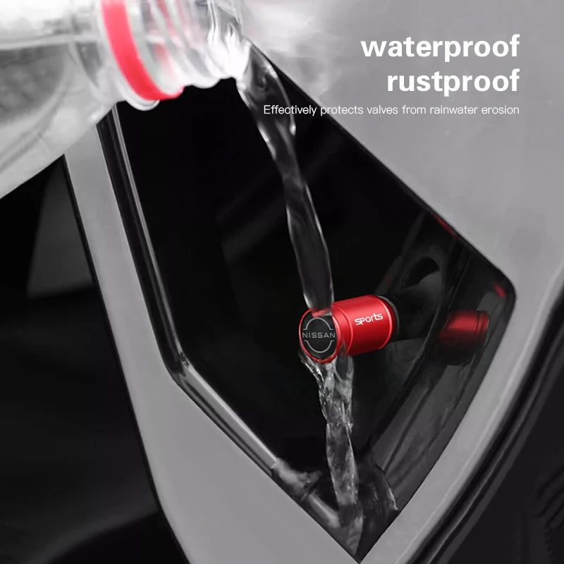 4Pcs Auto Metal Wheel Tire Valve Caps Stem Case For Nissan X-trail Qashqai Note Juke Sentra Patrol Navara Micra Car Accessories