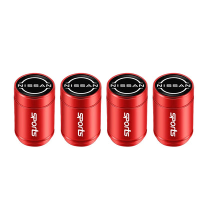 4Pcs Auto Metal Wheel Tire Valve Caps Stem Case For Nissan X-trail Qashqai Note Juke Sentra Patrol Navara Micra Car Accessories