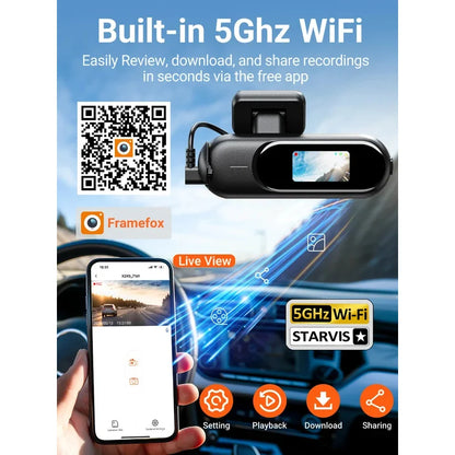 Dash Cam for cars 4K UHD Recording Front Rear Car Camera HDR Night Vision Recorder Built in Wi-Fi 24H Parking Mode APP Monitor