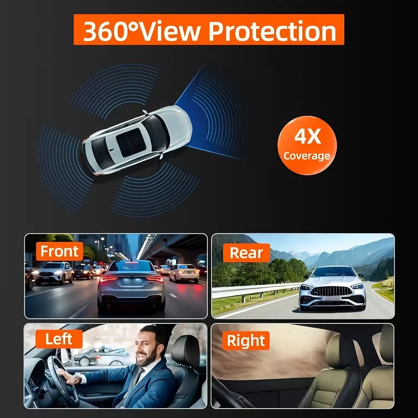Dash Cam WiFi 4K Car Camera DVR Video Recorder Dual Front Rear HDR Night Vision Voice Control Parking Monito Dash Camera for Car