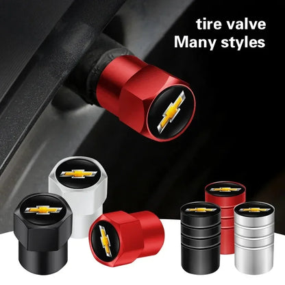 Car Wheel Tire Valve Caps Tyre Rim Stem Covers Airdust For Chevrolet Silverado Impala Malibu Cruze Camaro Cavalier Blazer Aveo