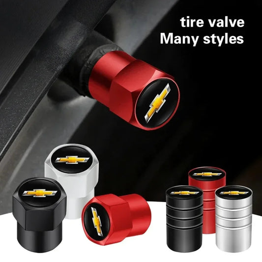 Car Wheel Tire Valve Caps Tyre Rim Stem Covers Airdust For Chevrolet Silverado Impala Malibu Cruze Camaro Cavalier Blazer Aveo