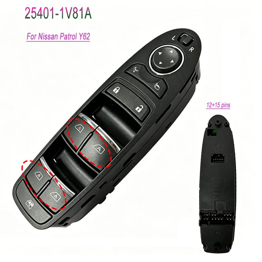 For Nissan Patrol Y62 Master Power Window Switch Driver Side Lifter Button 25401-1V81A Car Accessories