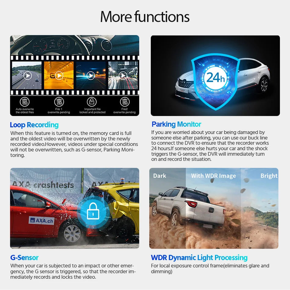 Dash Cam 4K UHD Recording Car Camera DVR Night Vision