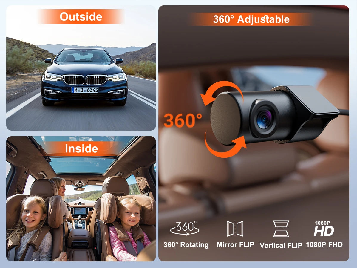 Dash Cam WiFi 4K Car Camera DVR Video Recorder Dual Front Rear HDR Night Vision Voice Control Parking Monito Dash Camera for Car