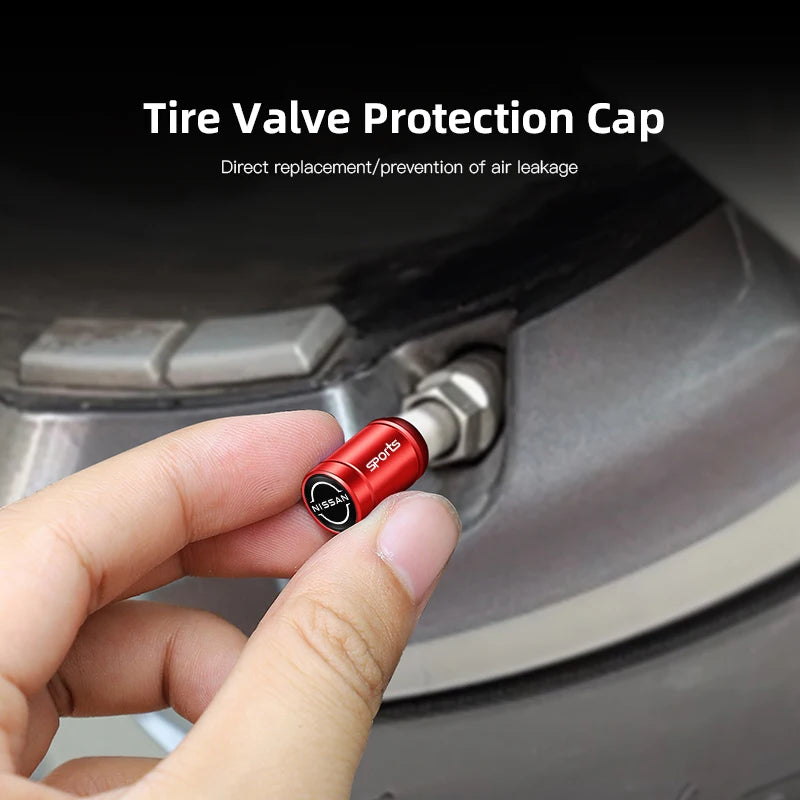 4Pcs Auto Metal Wheel Tire Valve Caps Stem Case For Nissan X-trail Qashqai Note Juke Sentra Patrol Navara Micra Car Accessories