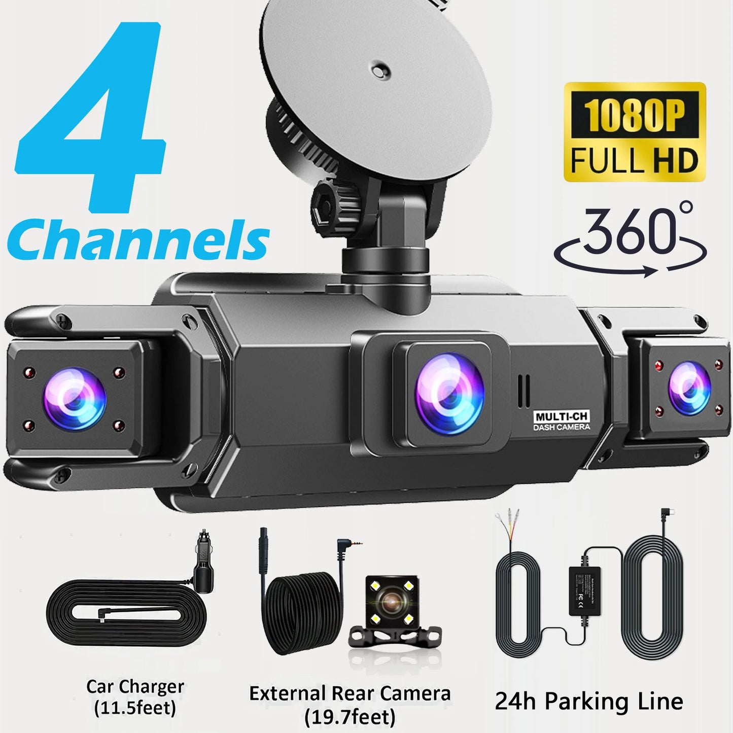 Dash Cam WiFi 4K Car Camera DVR Video Recorder Dual Front Rear HDR Night Vision Voice Control Parking Monito Dash Camera for Car