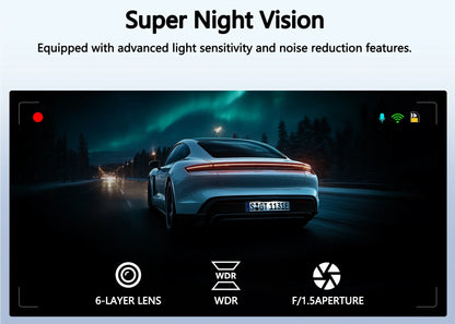 Dash Cam for cars 4K UHD Recording Front Rear Car Camera HDR Night Vision Recorder Built in Wi-Fi 24H Parking Mode APP Monitor
