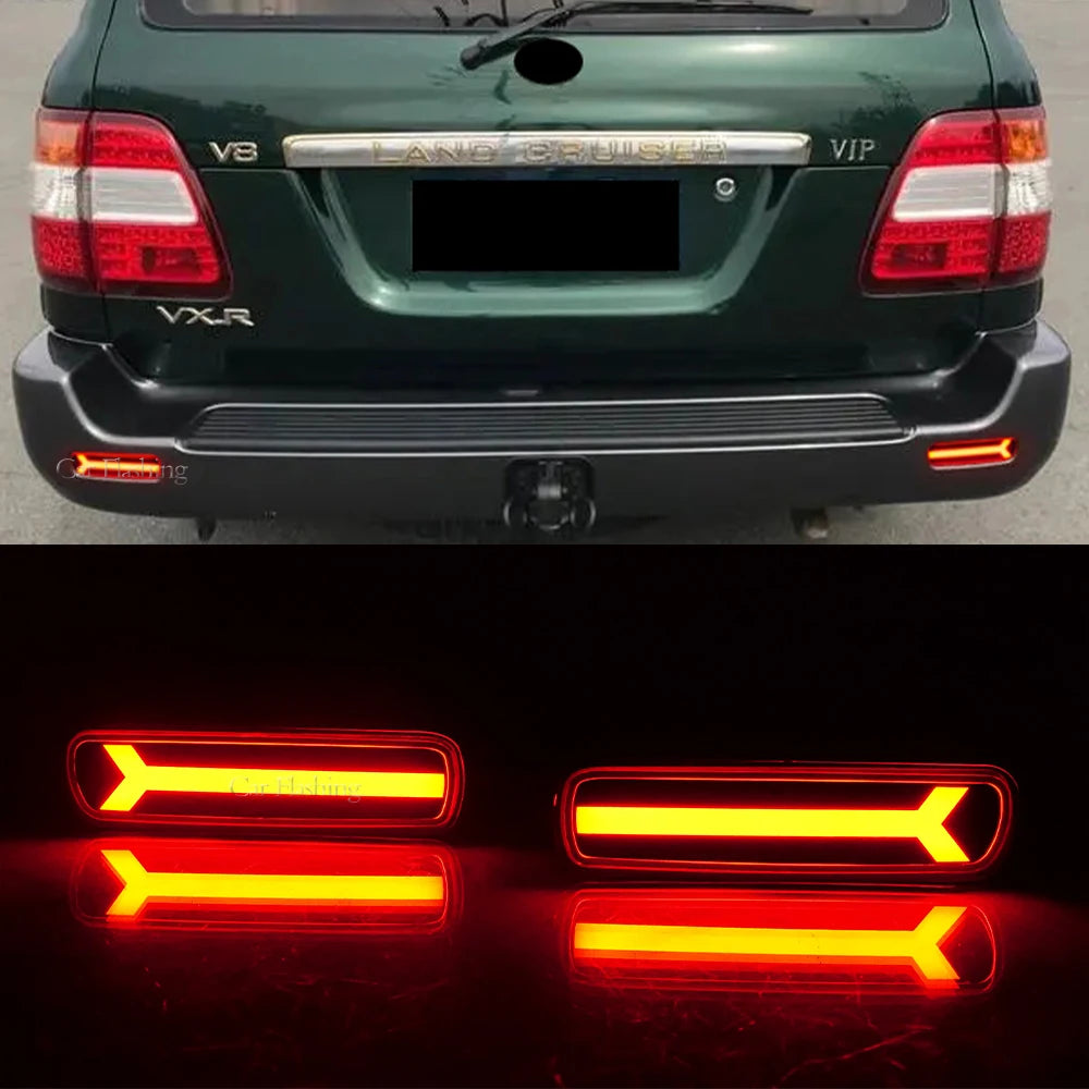 Car Rear Bumper ReflectorFor light For Lexus LX470 For Toyota Land Cruiser 1998-2007 LED Brake Tail Lights turn signal lamp