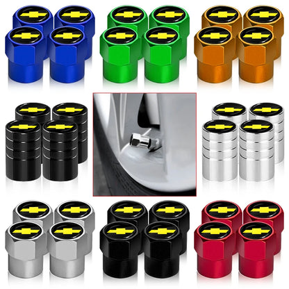 Car Wheel Tire Valve Caps Tyre Rim Stem Covers Airdust For Chevrolet Silverado Impala Malibu Cruze Camaro Cavalier Blazer Aveo