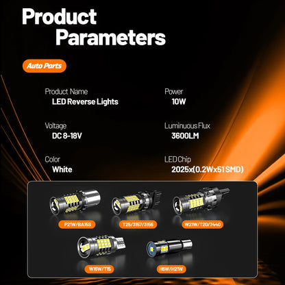 2pcs For Nissan Patrol Y61 Y62 1997-2019 LED Reverse Light Backup Lamp 2011 2012 2014 2015 2016 2017 2018 Canbus Accessories