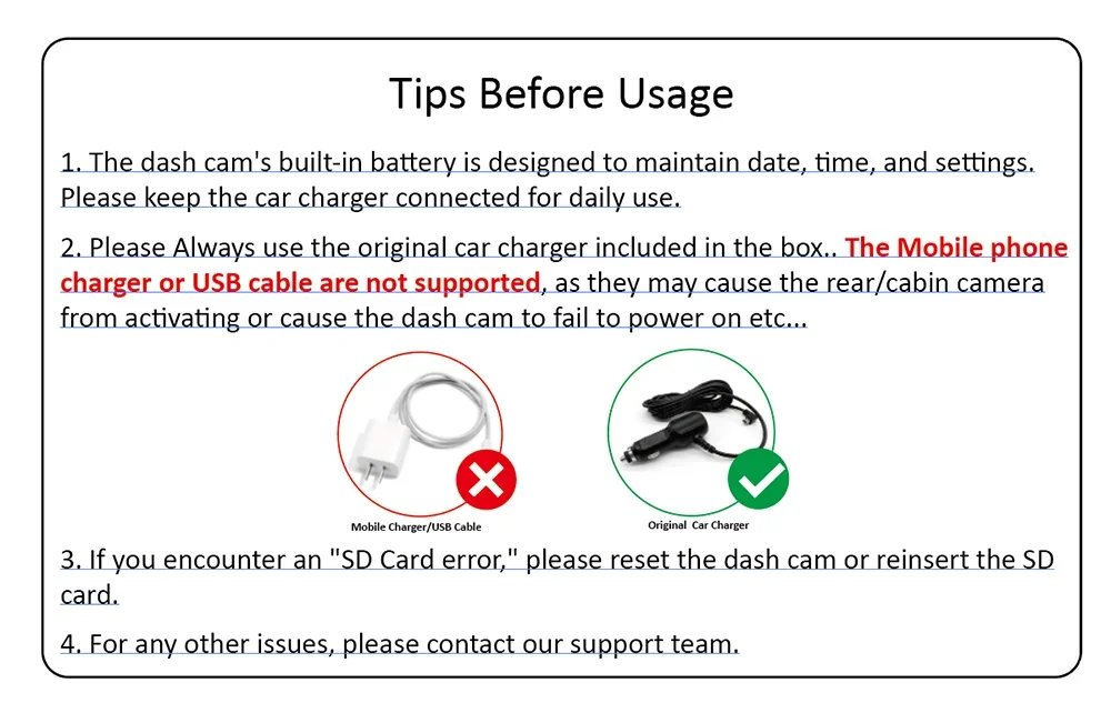 Dash Cam for cars 4K UHD Recording Front Rear Car Camera HDR Night Vision Recorder Built in Wi-Fi 24H Parking Mode APP Monitor