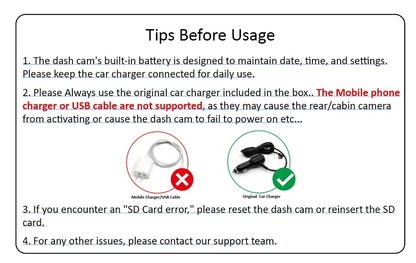 Dash Cam for cars 4K UHD Recording Front Rear Car Camera HDR Night Vision Recorder Built in Wi-Fi 24H Parking Mode APP Monitor