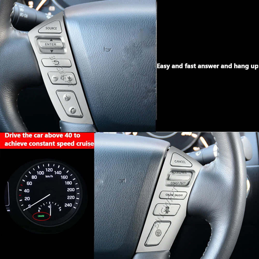Car Steering Wheel Control Button Cruise Volume Phone Switch For Nissan PATROL Y62 2012-2018 Infiniti QX56 QX80