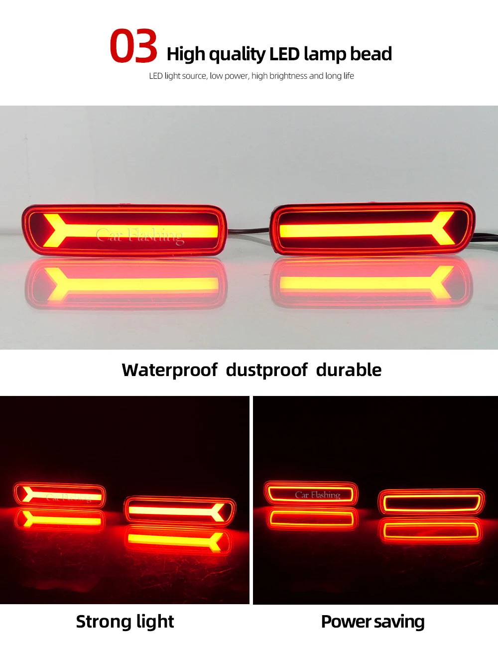 Car Rear Bumper ReflectorFor light For Lexus LX470 For Toyota Land Cruiser 1998-2007 LED Brake Tail Lights turn signal lamp