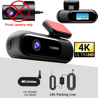 Dash Cam WiFi 4K Car Camera DVR Video Recorder Dual Front Rear HDR Night Vision Voice Control Parking Monito Dash Camera for Car