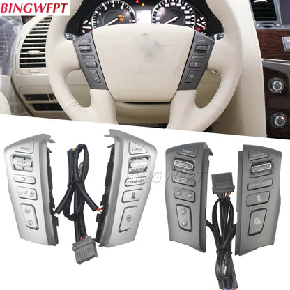 Car Steering Wheel Control Button Cruise Volume Phone Switch For Nissan PATROL Y62 2012-2018 Infiniti QX56 QX80