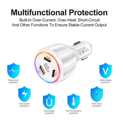 ⁧شاحن سيارة متعدد المنافذ PD30W x 2 و QC 30W للهواتف المحمولة / الأجهزة اللوحية⁩, TE-P46