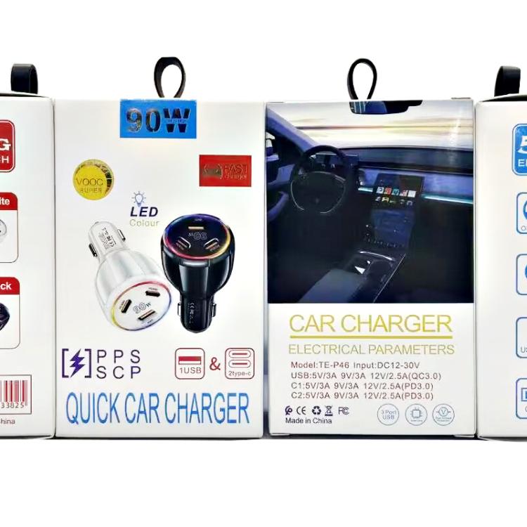 ⁧شاحن سيارة متعدد المنافذ PD30W x 2 و QC 30W للهواتف المحمولة / الأجهزة اللوحية⁩, TE-P46