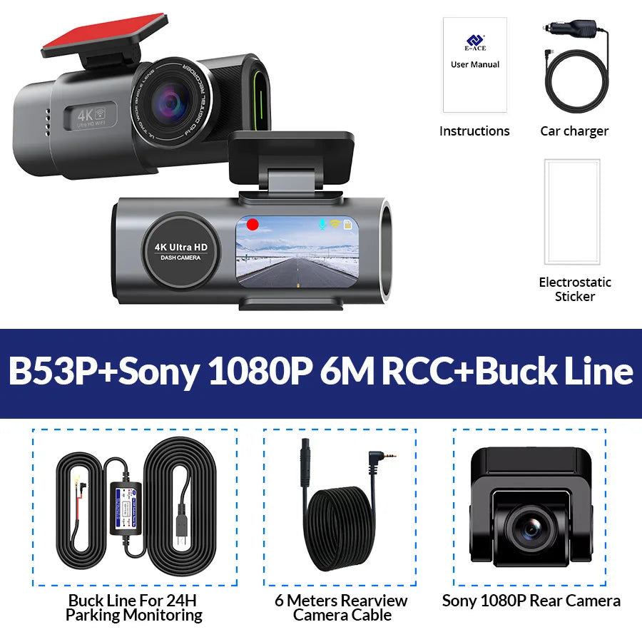 Dash Cam 4K UHD Recording Car Camera DVR Night Vision