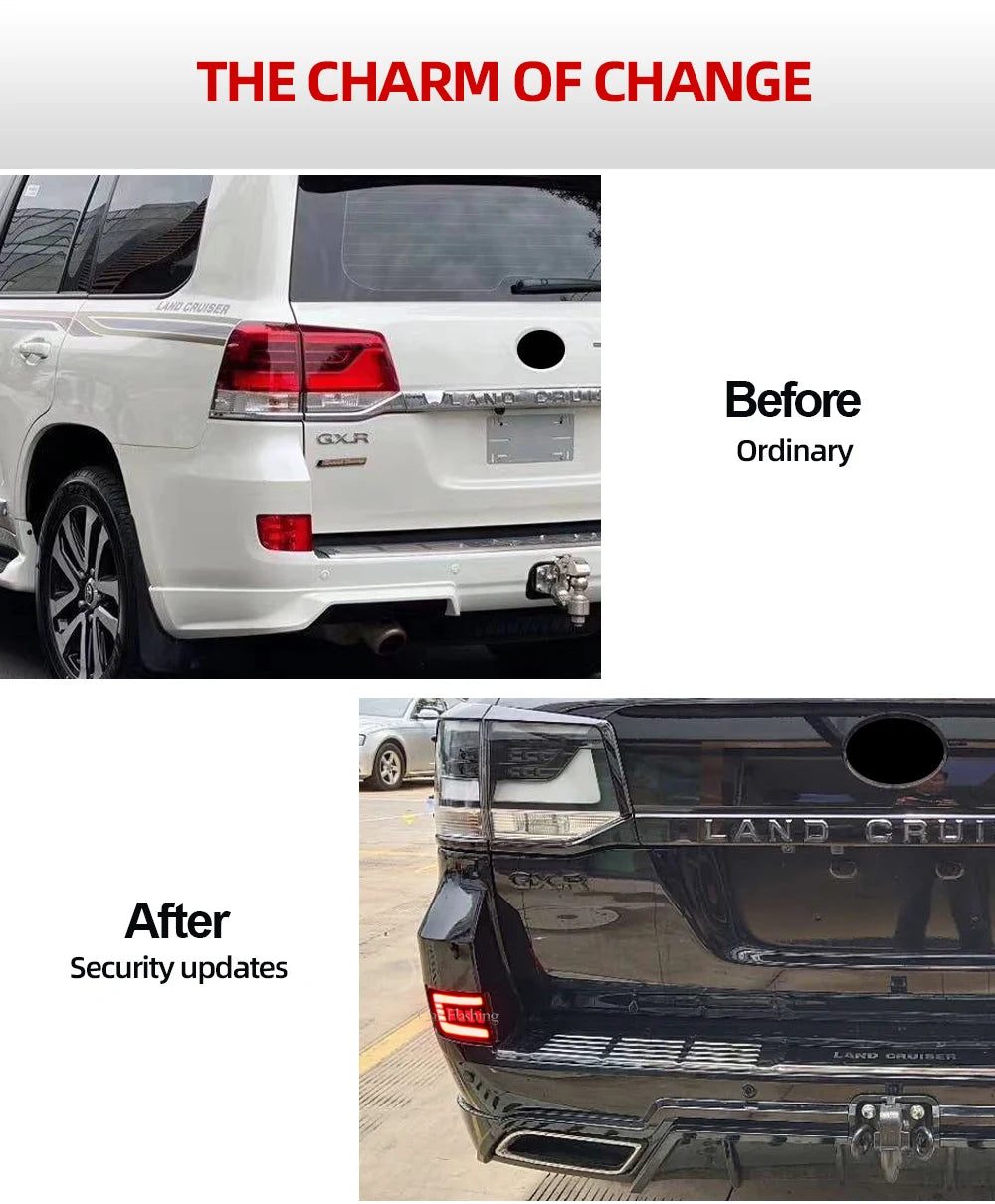 Rear Back Tail LED Bumper Brake Stop Running Light Fog Lights For Toyota Land Cruiser 200 FJ200 LC200 2016 2017 2018 2019 2020