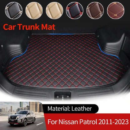 Car Boot Liner Cargo Rear Trunk Mats Luggage FLoor Tray Waterproof Carpet for Nissan Patrol Royale Armada nfiniti QX56 2011~2023