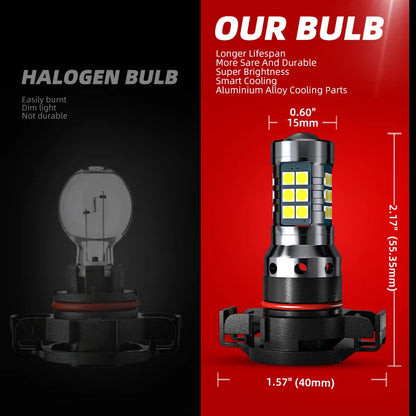 2x Car LED Front Fog Lights Bulbs Canbus For Chevrolet Tahoe Suburban Colorado Silverado Camaro Avalanche Spark Captiva 07-18