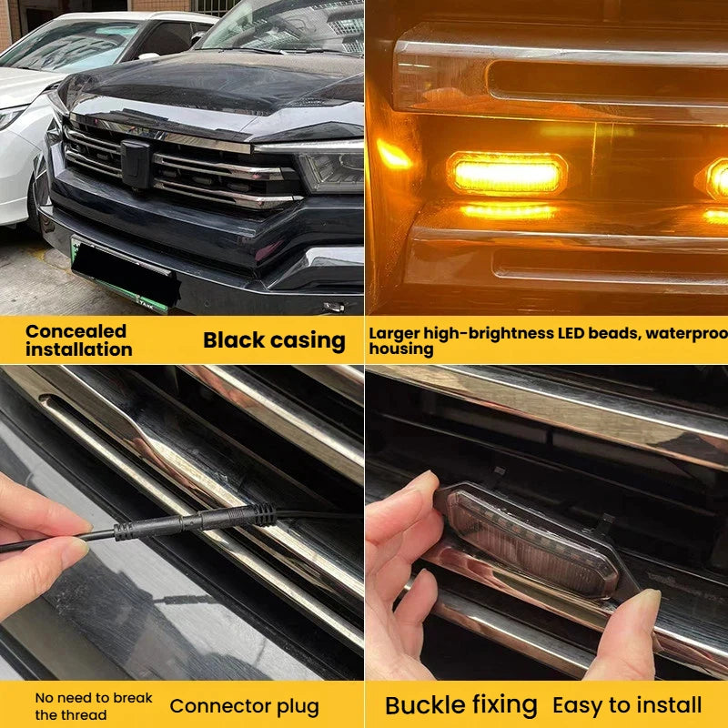 LED Front Grille Light For Chevrolet Tahoe 2025 Car Daytime Running Light Wheel Eyebrow Lamp For Pickup Offroad 12V