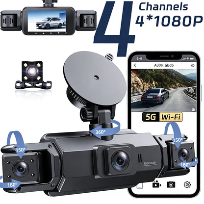 Dash Cam WiFi 4K Car Camera DVR Video Recorder Dual Front Rear HDR Night Vision Voice Control Parking Monito Dash Camera for Car